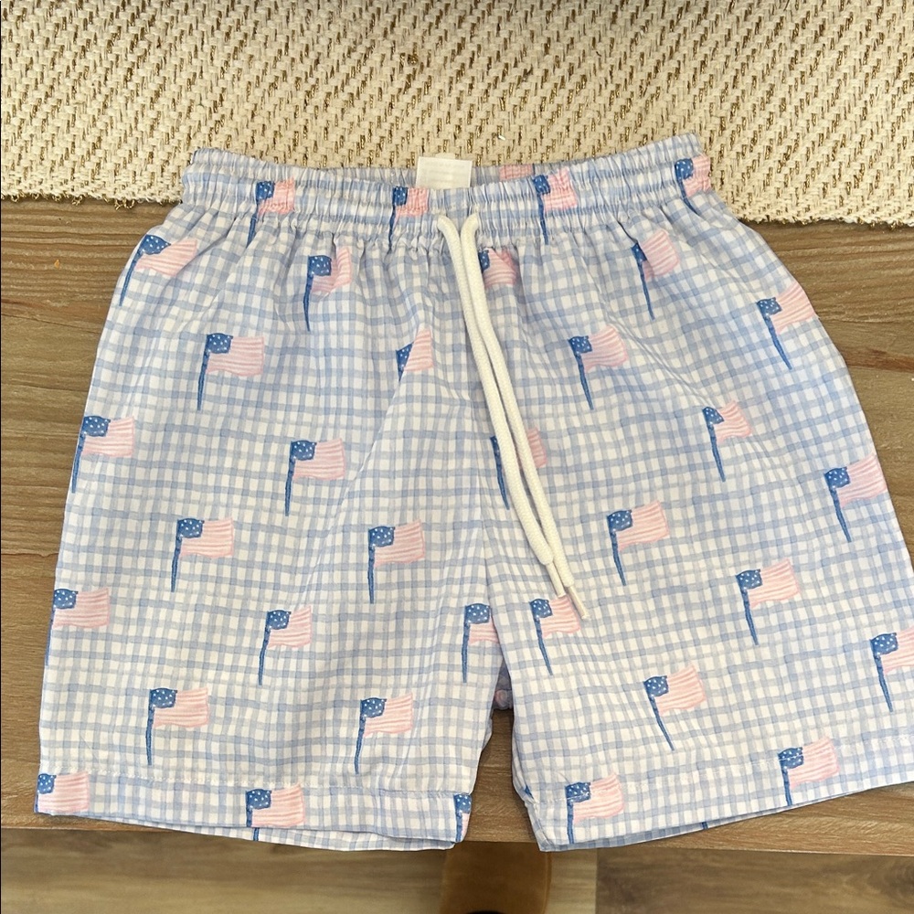 American Flag Swim Trunks. Worn once